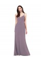 Simple Floor-Length Chiffon Formal Bridesmaid Dress with Criss-Cross Back Brisbane