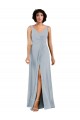 V-Neckline Wrapped Chiffon Bridesmaid Dress with Skirt Slit Brisbane