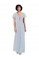 Deep V-Neckline Chiffon Bridesmaid Dress with Flutter Sleeves Brisbane