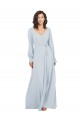 Long Sleeve Chiffon Bridesmaid Dress with Bow Detail Brisbane