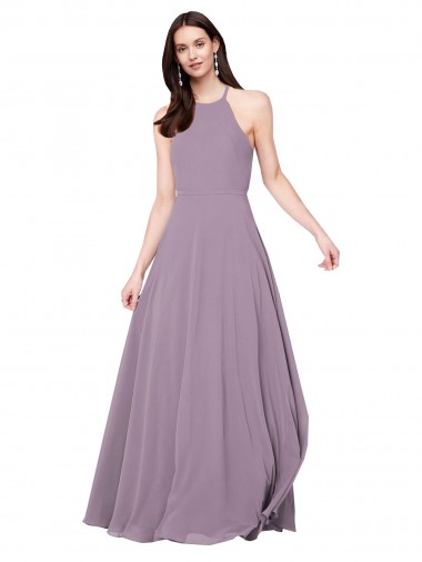Floor Length Long Chiffon Bridesmaid Dress with Double Bow Feature Brisbane