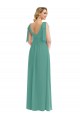 Plunge Neckline Bow Shoulder Chiffon Maxi Bridesmaid Dress Brisbane