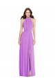 Halter Backless Maxi Formal Bridesmaid Dress with Button Ruffle Placket Brisbane