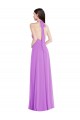 Halter Backless Maxi Formal Bridesmaid Dress with Button Ruffle Placket Brisbane
