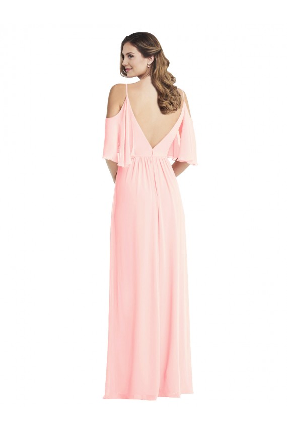 Cold Shoulder Draped Wrap Maxi Bridesmaid Dress Brisbane