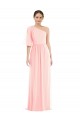One Shoulder Bell Sleeves Chiffon Maxi Bridesmaid Dress Brisbane