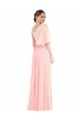 One Shoulder Bell Sleeves Chiffon Maxi Bridesmaid Dress Brisbane