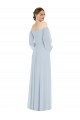 Off the Shoulder Puff Sleeve Maxi Formal Bridesmaid Dress with Front Slit Brisbane