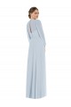 Strapless Chiffon Maxi Formal Bridesmaid Dress with Puff Sleeve Blouson Overlay Brisbane