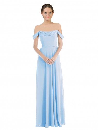 Off the Shoulder Draped Neckline Maxi Formal Bridesmaid Dress Brisbane