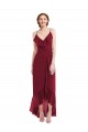 Ruffle Trimmed V-Neck High Low Wrap Chiffon Bridesmaid Dress Brisbane