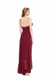Ruffle Trimmed V-Neck High Low Wrap Chiffon Bridesmaid Dress Brisbane