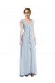Ruffle Trimmed V Back Chiffon Maxi Bridesmaid Dress Brisbane