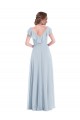 Ruffle Trimmed V Back Chiffon Maxi Bridesmaid Dress Brisbane