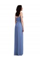 Slim Spaghetti Straps Chiffon Bridesmaid Dress with Front Slit Brisbane