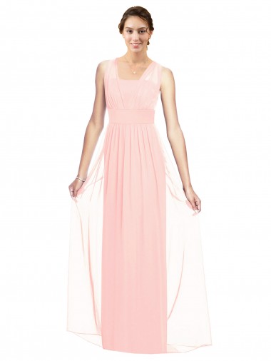 V-Neck Full Length Chiffon Bridesmaid Dress Brisbane