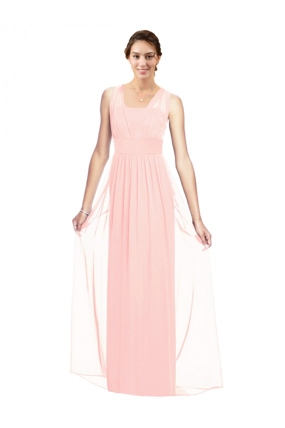 V-Neck Full Length Chiffon Bridesmaid Dress Brisbane