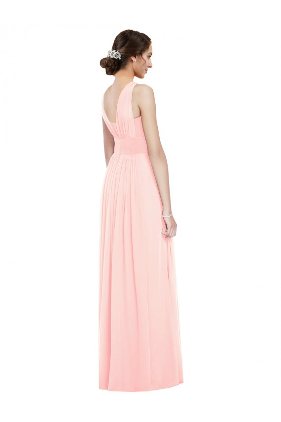 V-Neck Full Length Chiffon Bridesmaid Dress Brisbane