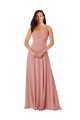 Twist-Knot V-Neck Long Chiffon Bridesmaid Dress Brisbane