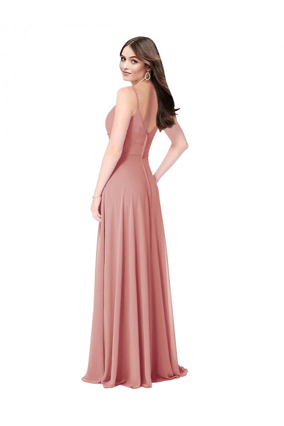 Twist-Knot V-Neck Long Chiffon Bridesmaid Dress Brisbane