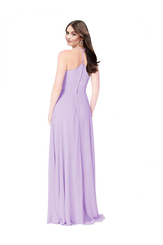 Chiffon A-Line Bridesmaid Dress with Halter Back Brisbane