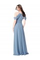 High Neck Chiffon Bridesmaid Dress with Draped Sleeves Brisbane