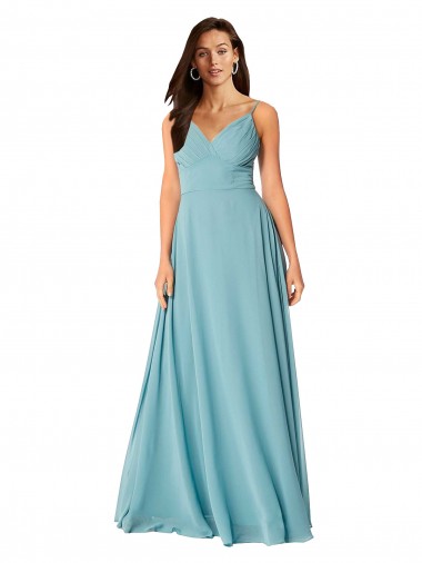 Draped Empire V-Neck Chiffon Bridesmaid Dress Brisbane