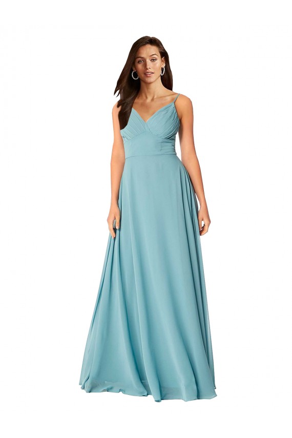 Draped Empire V-Neck Chiffon Bridesmaid Dress Brisbane