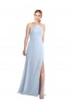 Halter Neck Long Chiffon Bridesmaid Dress with Strappy Back and Daring Side Slit Brisbane