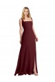 Square Neckline Soft A-Line Chiffon Bridesmaid Dress with Side Slit Brisbane