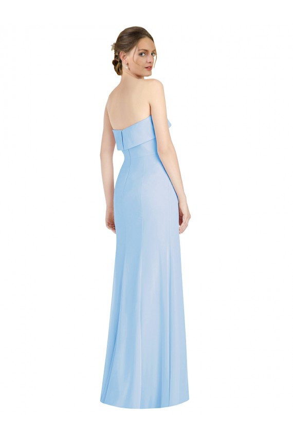 Strapless Trumpet Chiffon Formal Bridesmaid Dress with Thigh high Slit Brisbane