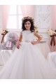 Ivory Ball Gown Bateau Chapel Train Sleeveless Flower Girl Dress Brisbane