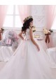 Ivory Ball Gown Bateau Chapel Train Sleeveless Flower Girl Dress Brisbane