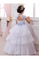 Ivory Ball Gown Sweetheart Chapel Train Cap Sleeve Flower Girl Dress Brisbane