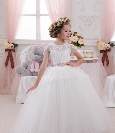Ivory Ball Gown Sweetheart Sleeveless Long Flower Girl Dress Brisbane