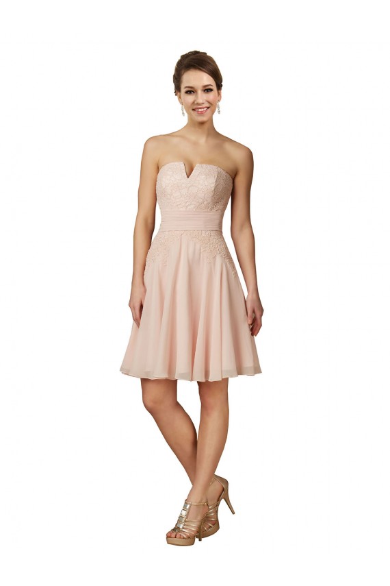 Lace and Chiffon Bridesmaid Dress / Cocktail Dress with Unique Neckline Brisbane