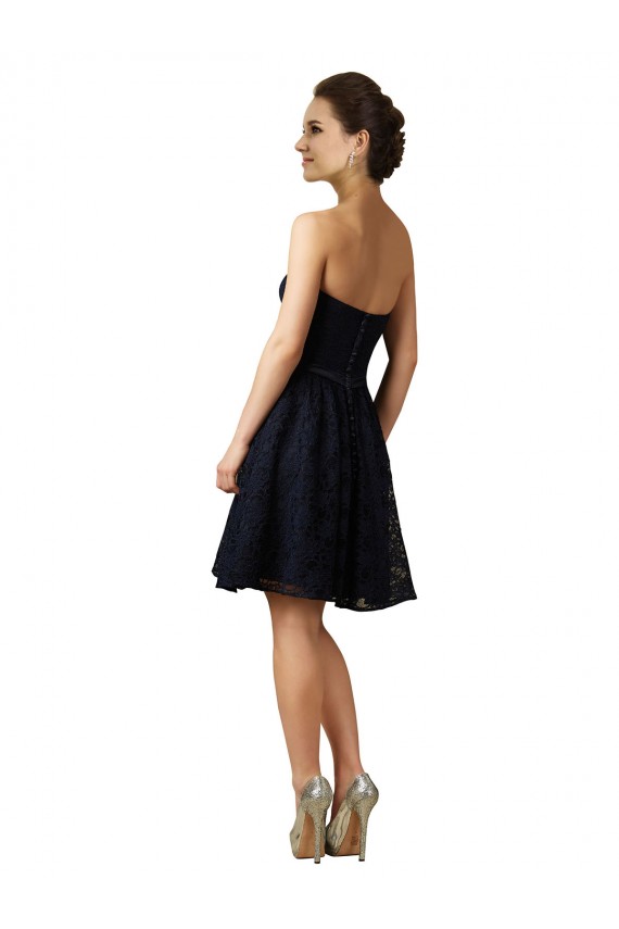 Classic Knee Length Lace Bridesmaid Dress / Cocktail Dress with Notched Neckline Brisbane