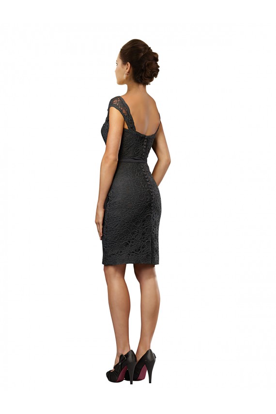 Knee Length Lace Bridesmaid Dress / Cocktail Dress with Matching Chiffon Tie Sash Brisbane