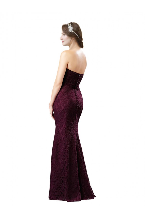 Fitted Long Lace Bridesmaid Dress with Sweetheart Neckline Brisbane