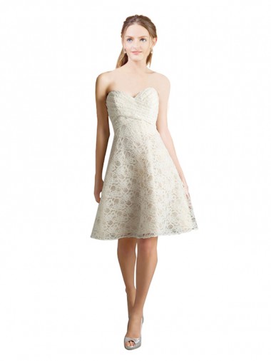 Lace Bridesmaid Dress / Cocktail Dress with Draped Sweetheart Neckline Brisbane