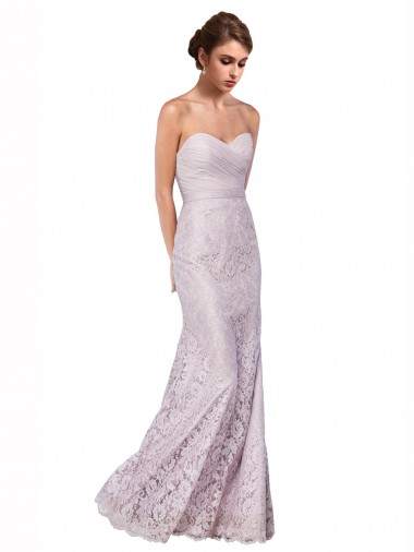 Floor Length Fitted Sweetheart Lace Bridesmaid Dress / Prom Dress Brisbane