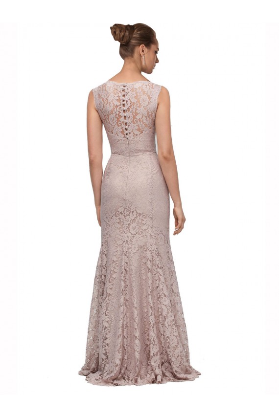 Long Sleeveless All Lace Bridesmaid Dress / Prom Dress with Scoop Neckline Brisbane