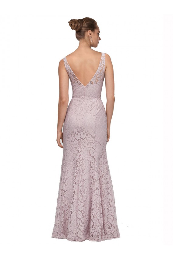 Lace V-Neckline Long Full Length Bridesmaid Dress / Prom Dress Brisbane
