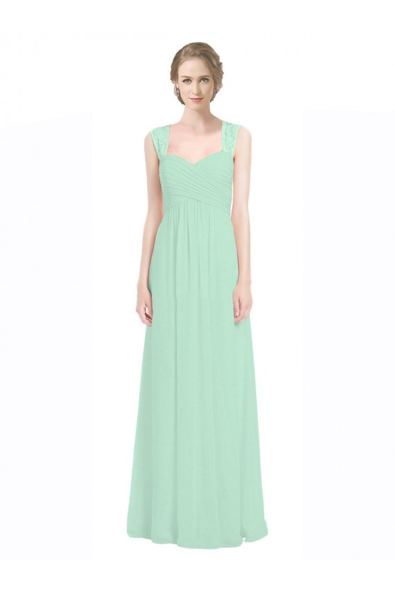 Sweetheart Chiffon Bridesmaid Dress with Lace Straps and Keyhole Back Brisbane