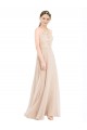 High Halter Neck Illusion Lace Bridesmaid Dress / Prom Dress with Chiffon Skirt and Keyhole Back Brisbane