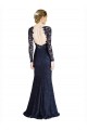 Illusion Long Sleeves Lace Bridesmaid Dress / Prom Dress with Sheer Keyhole Back Brisbane