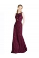 Long Lace Bridesmaid Dress / Prom Dress with Peekaboo Bodice and Keyhole Back Brisbane