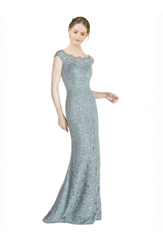 Off the Shoulder Mermaid Lace Bridesmaid Dress / Prom Dress with Cap Sleeves Brisbane