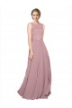 Long A-Line Chiffon Bridesmaid Dress / Prom Dress with Sleeveless Lace Crop Top Brisbane