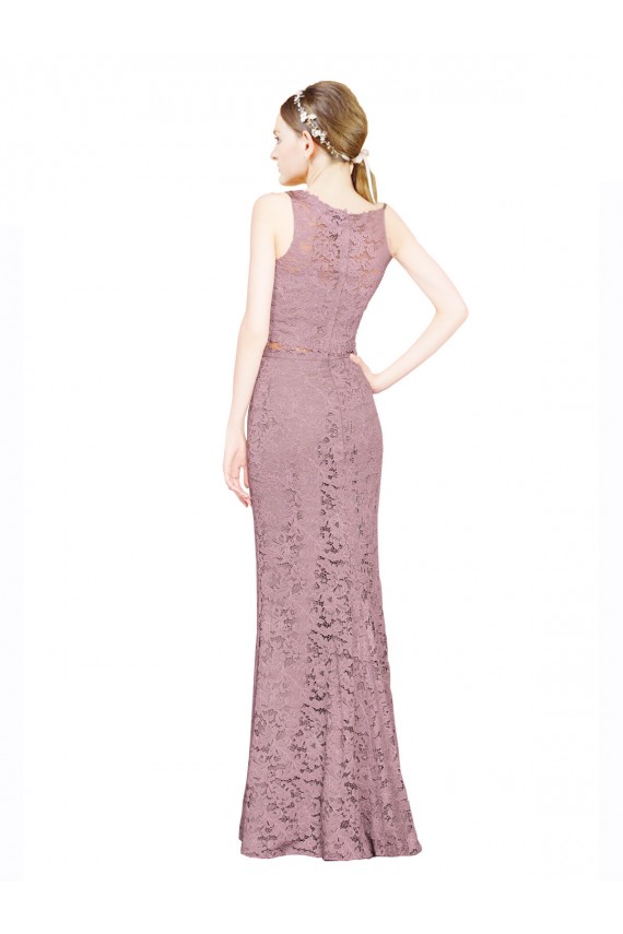 Sleeveless Crop Top High Neck Mermaid Lace Bridesmaid Dress / Prom Dress Brisbane